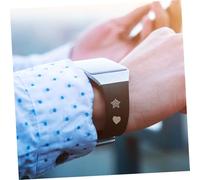 PartyKindom 2Pcs Watch Charms Alloy Decorative Accessories for Silicone Watch Bands Gold Heart Rhinestone Star Design Stable Non-fading Watchband Embellishments