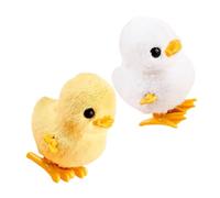 PartyKindom 2Pcs Wind Up Jumping Animal Cartoon Plush Duck for Interactive Novelty Bright Colors Material Suitable for Party Favors and Early Development