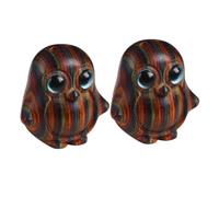 PartyKindom 2pcs Wood Carving Little Penguin Ornament Charms for Keychain Bag Hanging Decor Diy Craft Penguin Keychain Charm