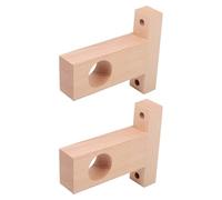 PartyKindom 2pcs Wood Curtain Rod Supports Stylish Decorative Rod Holders with Fine Craftsmanship and Sturdy Design in Beige for Bathroom Window Treatment
