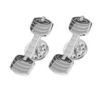 PartyKindom 2pcs Zinc Alloy Dumbbell Brooches with Enamel Coating Funny Cartoon Fitness Pins for Backpacks Stylish Lapel Badges to Motivate Physical Activity and Personal Expression