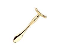 PartyKindom 2pcs Zinc Alloy Eye Massager Stick Beauty Scoop Set Golden Eye Cream Spoon for Women Unique Dual End Design for Improved Absorption Reduced Puffiness