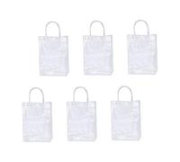PartyKindom 2sets Transparent Pvc Tote Bags with Handles Durable Clear Bags for DIY Crafts Weddings Birthdays and Special Occasions Easy to Clean and Stand Up Design 6pcs*2