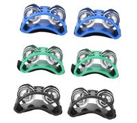 PartyKindom 3 Pairs Foot Tambourines Foot Shaking Bell Percussion Instruments for Dance Music and Fitness Lightweight and Versatile Musical Tools Blue Green and Black