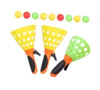 PartyKindom 3 Pairs Outdoor Toss Catch Game Set for Boys Fun Launch Throw Ball for Family Activities Encourages Physical Exercise Collaboration Random Color