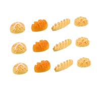 PartyKindom 3 Sets Miniature Dollhouse Bread Models Resin Tiny Kitchen Food Decorations for Creative Role Playing Realistic Home Decor Per Set