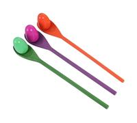 PartyKindom 3 Sets Outdoor Balancing Game Egg Spoon Race Plaything for Family Picnics Birthday Parties and Kindergarten Activities Random Color