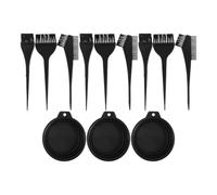 PartyKindom 3 Sets Professional Hair Dye Kit Black Plastic Folding Bowls | Portable collapsible design for easy storage, precise tint brush for even application, salon use and DIY colouring