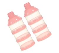 PartyKindom 3-Tier Formula Dispenser Portable Infant Food Organizer Sealing Lid Storage Case 2-Piece Set for Travel and Home Use