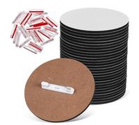 PartyKindom 30pcs DIY Sublimation Button Badges Kit with Pins Round Name Tags for Work and Events Stylish Badge Blanks for Conferences and Crafts