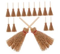 PartyKindom 30pcs Dollhouse Miniatures Doll House Accessories Dollhouse Miniature Accessories Decor Mini Fairy Garden Broom Mini Brooms Light Brown