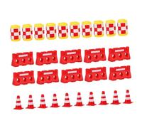 PartyKindom 30pcs Mini Traffic Cones and Barriers for Plastic Road Safety Models with Bright Colors for Early Childhood Education and Interaction