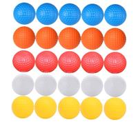 PartyKindom 30pcs Non-porous Hollow Practice Balls for Indoor Swing Training Lightweight Soft Golf Training Aids in White Yellow Orange Blue Each for Safe Home Use