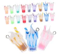 PartyKindom 30pcs Resin Ice Cream Cup Charms for DIY Keychain Pendants Necklace Crafting Mini Colorful Dessert Charms with Hanging Loop for Bracelet Earrings Jewelry Making