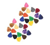 PartyKindom 30pcs Thick Guitar Picks Bulk for Acoustic Guitar and Ukulele Shape Plectrums for Accessory Replacement Mixed Style