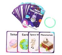 PartyKindom 34Pcs Space Learning Flash Cards for Bright Outer Space Planet Educational Cards Interactive Early Development Activity for Cognitive Skill Improvement and Fun Enlightenment