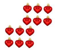 PartyKindom 36PCS Red Heart Shaped Christmas Hanging Decorations Xmas Tree Ornaments Small Pendant for Holiday Party Home Decor Festive Seasonal Accents