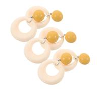 PartyKindom 3pairs Women's Round Earrings Geometric Hollow Earring for Office Parties Minimalist Drop Hoop Women Acrylic