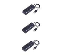PartyKindom 3pcs 4 Data Transfer Ports Splitter 4 Port Data Hub Desk Dispenser Cable USB