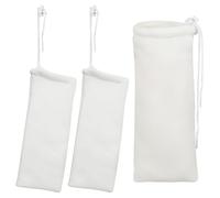 PartyKindom 3pcs Aquarium Filtration Bag White Polyester with Good Permeability and Sturdy Structure Design for Fish Tank Clean Water Filtration