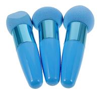 PartyKindom 3pcs Blue Mushroom-shaped Makeup Pens with Heart Cut Multipurpose Cosmetic Sponges for Wet and Dry Blending Portable Beauty Tools for Women’s Travel Use