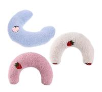 PartyKindom 3pcs Cat Calming Pillows Soft U Shaped Sleeping Pillows with Cute Patterns for Small Pets Machine Washable for Comfort and Easy Cleaning for Indoor Cats and Puppies