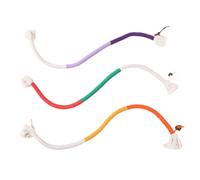 PartyKindom 3pcs Cotton Rope Cat Toys Silvervine Fruit for Indoor Cats Biting-resistant Teething Chew Toys in Orange Purple and Green Interactive Pet Playthings and Stress Relief