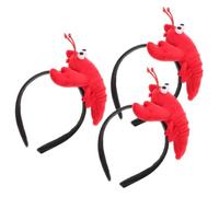 PartyKindom 3pcs Crayfish Headband Festive Party Headdress Creative Cartoon Character Hair Band for Girls Red Head Bands