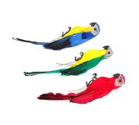 PartyKindom 3pcs Creative Simulated Parrot Ornaments for The Home Garden Parrot Statue Decor with Vivid Appearance and Fine Workmanship Synthetic Material for Decoration of Garden Trees