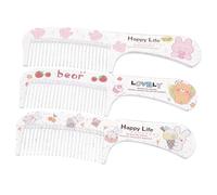 PartyKindom 3Pcs Cute Cartoon Hair Combs for Women Adorable Student Hair Styling Tools Durable Practical for All Hair Types for Friends Bear Rabbit Rabbit