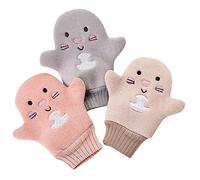 PartyKindom 3Pcs Exfoliating Bath Mitts Unisex Reusable Body Scrub Gloves for Deep Cleaning Comfort Creative Washcloths for Bathing for All Skin Types Random Color