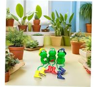 PartyKindom 3Pcs Frog-shaped Resin Artware Creative Animal Model Ornaments for Garden Patio Living Decor Desktop Photography Prop