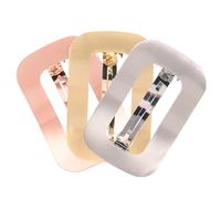 PartyKindom 3pcs Geometric Hair Clips for Women Hollow Barrettes Gold Silver and Rose Gold Lightweight Spring Hair Accessories for Curly