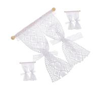 PartyKindom 3pcs Mini Lace Curtains for Dollhouse Decoration Simulation Lace Drapes Elegant Window Accessories for Miniature House Scenes Stylish Photo Props for Creative Displays