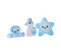 PartyKindom 3Pcs Miniature Octopus Resin Figurines Ocean Sea Animals Collectible Tiny Life Ornaments for Garden Fairy Accessories Fish Tank Decorations