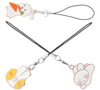 PartyKindom 3pcs Necklace Ornament Pendant Bunny Accessory Bag Pendant Cartoon Keyring Hangings Easy to Install Decorative Alloy Strong Rope Playful Cute White for Backpack Phone