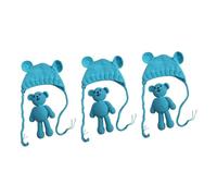 PartyKindom 3pcs Photo Hat Newborn Knitted Cap for Boys Girls Photo Props Crochet Bear Lake Months