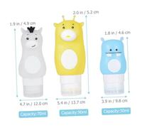 PartyKindom 3Pcs Refillable Silicone Travel Bottles Squeeze Sauce Condiment Bottles Small Travel Containers for Shampoo Lotion and Toiletries