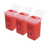 PartyKindom 3pcs Sharps Disposal Containers with Flip Open Lid Portable Needle Waste Boxes for Safe Disposal Compact Recycle Bins for Hospitals Clinics Tattoo Parlors Travel Friendly Sharps