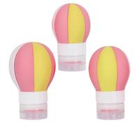PartyKindom 3pcs Squeezable Travel Bottles Silicone Refillable Containers for Shampoo Lotion Hand Wash Portable Hot Air Balloon Design for Toiletries Camping Vacation