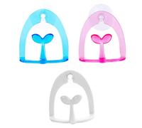 PartyKindom 3pcs Suction Cup Scouring Pad Holder Plastic Washcloth Drain Rack for Kitchen Bathroom Storage Organizer Suitable for Smooth Surfaces Random Color