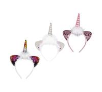 PartyKindom 3Pcs Unicorn Headbands for Party Cosplay Birthday Hair Accessories Colorful Dream Design