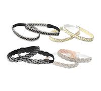 PartyKindom 4 Pairs Adjustable Women Heel Straps with Rhinestone Decoration Leather Fixing Bands to Prevent High Heel Slipping Suitable for Daily Use and Ladies