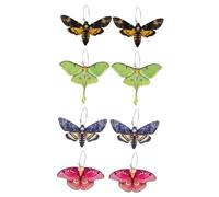 PartyKindom 4 Pairs Moth Dangle Earrings for Women Summer Acrylic Butterfly Wing Drop Earrings Wedding Fashion Jewelry Set