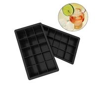 PartyKindom 4 Pcs Silicone Ice Cube Cake Mold Cavity Black Flexible Ice Brick Tray for DIY Jelly Cupcakes Fondant Easy Release Kitchen Tool for Drinks and Desserts