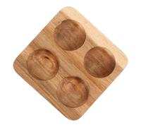 PartyKindom 4 Wooden Egg Holder for Fresh Eggs Acacia Tray for Kitchen Countertop and Refrigerator for Home and Dining