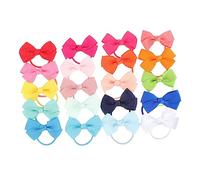 PartyKindom 40Pcs Hair Bows for Soft Elastic Hair Ties Ponytail Holders Comfortable Durable Safe Accessories for All Occasions