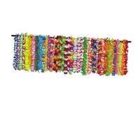 PartyKindom 42pcs Colorful Hawaiian Flower Necklace Garland Lightweight Luau Party Decor for Beach Birthday Tropical Theme Accessories