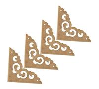 PartyKindom 4pcs Antique Corner Guards for Wooden Jewelry Boxes Vintage Decorative Edge Protectors Furniture Corners Chinese Style