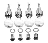 PartyKindom 4Pcs Banjo Tuning Pegs Durable Machine Heads with Ferrules Bushings Easy Install Banjo Accessories for Tenor Acoustic Banjos Precision Production Tuning Keys